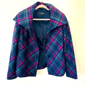Talbots Plaid Peacoat Size 12